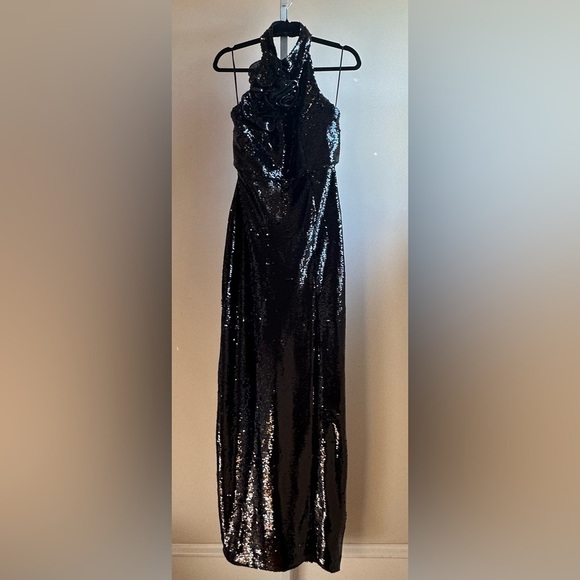 NWT Milly Sabine 3D Sequin Rosette Column Gown Size 8 - Picture 5 of 12